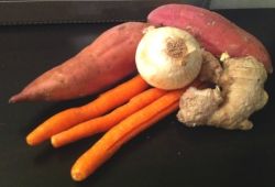 Onions, Ginger, Carrot Sweet Potato Soup Ingredients
