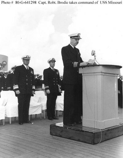 Captain Robert Brodie, Jr. - '53 Command of USS Missouri Battleship