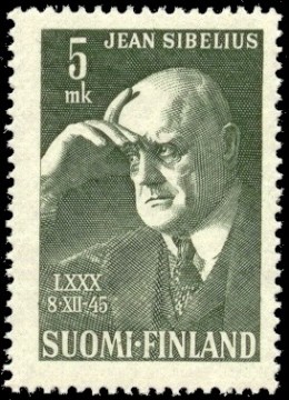 Sibelius honored by Finland on a postage stamp