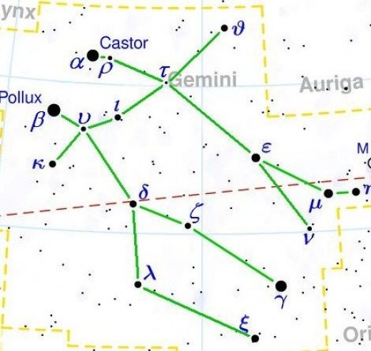 Gemini constellation map