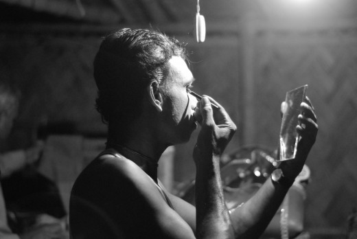 An actor prepares.