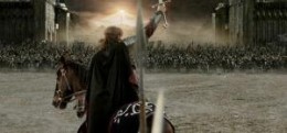 Aragorn (Viggo Mortensen) leads the united free peoples of Middle Earth to march on the infamous Black Gate of Mordor.