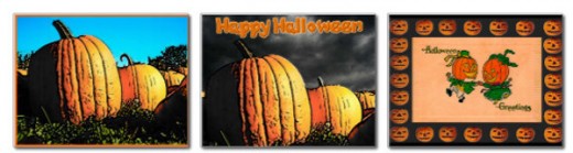 Halloween pumpkin postcards. Check these out with the link in the intro text.
