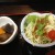 Salad and sweet potatoes. Salad and sweet potatoes.
