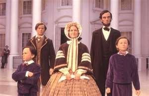 Lincoln Family in the Museum Entry Plaza. John Wilkes Booth can be seen watching them.