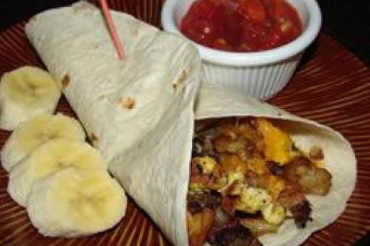 Turkey Bacon-Potato Burritos
