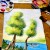 Sponging really works well for trees and flowers. Sponging really works well for trees and flowers.