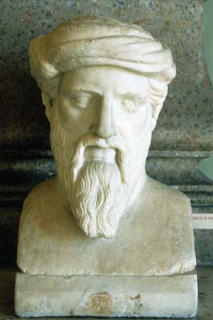 Bust of Pythagoras, Ancient Greek Philosopher and Mathematician