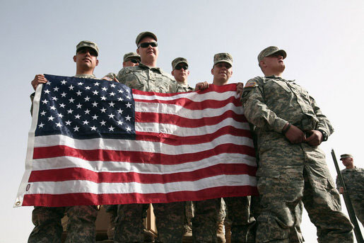 These brave men (and women) fight to protect and serve our country so that we can have the right to fly OUR countries flag where ever we want to. 