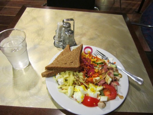 Salad Bar and vodka aboard St Peter Line's Princess Maria.
