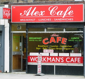 All day breakfast available at this London workman's café