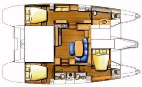 Floor plan of a catamaran
