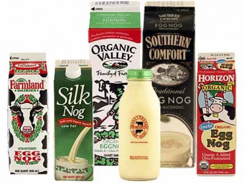 nog, other wise known as eggnog is a beverage made with beaten eggs, and usually mixed with an alcoholic liquor is very popular during Christmas time. 