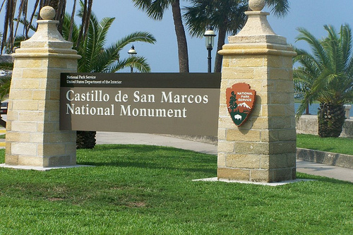 Sign Welcoming You To The Old Spanish Fort