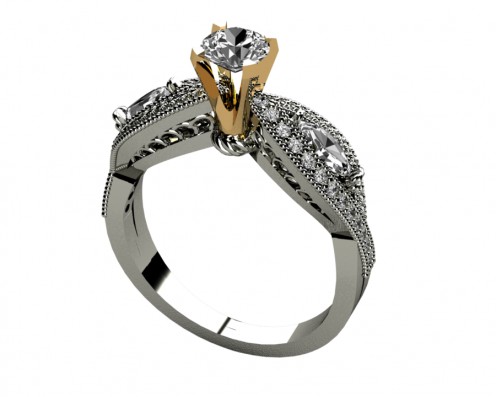 Gemstones on wedding ring