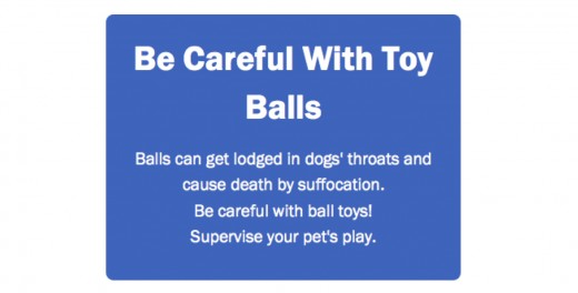 Be careful with toy balls. They can be very dangerous and possibly fatal if swallowed.