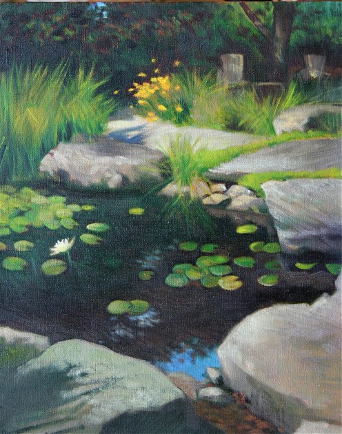 Zen Pond (Oil on Canvas)