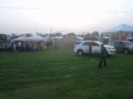 Cars on display at the JDF military tattoo