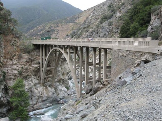 The real Bridge to Nowhere on the east fork of the San Gabriel River. 