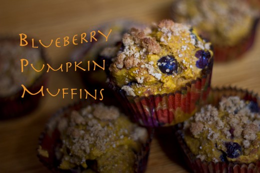 Delicious and healthy! Muffins made with fresh blueberries and pumpkin.