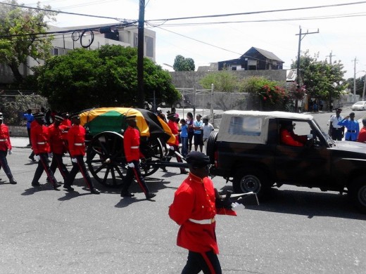 A state funeral procession, Jamaica