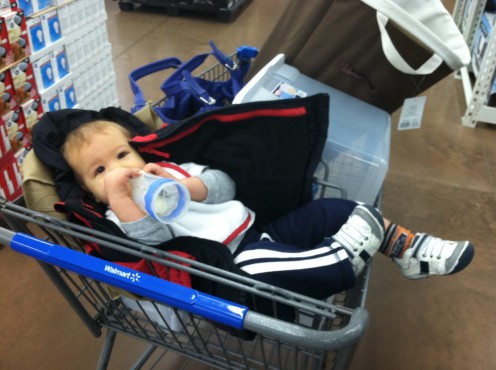 My secret shopping buddy - helping me blend in at Walmart.