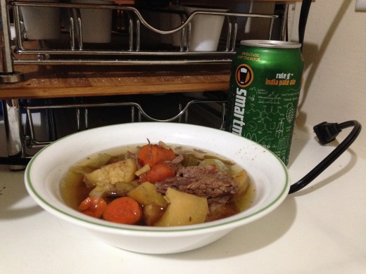 Beef stew and a beer. A great way to end a long day at work on a chilly fall day. 