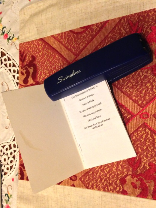 Recommended position of the stapler