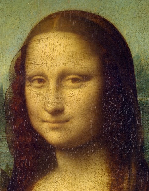 Close up of Leonardo daVinci's Mona Lisa (This caption reflects a possible search query and could show up in search engine image results.)