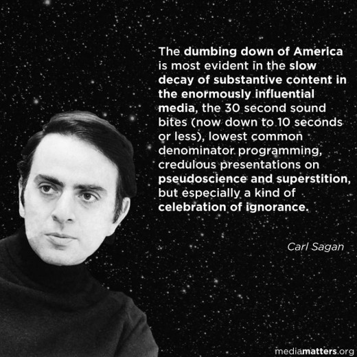 Carl Sagan on the dumbing down of America