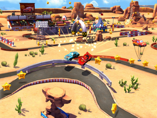 The racing in Disney's Cars: Fast as Lightning is easy, but a lot of fun.