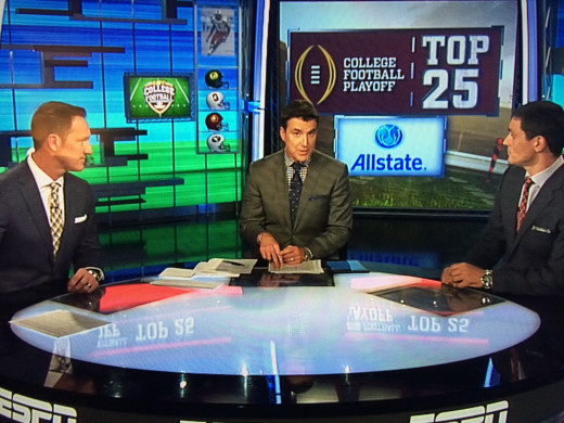 ESPN Pundits discuss the first iteration of the Top 4 College Football Playoff selections.  