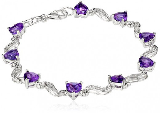 Sterling Silver and Amethyst Go Well in a Bracelet