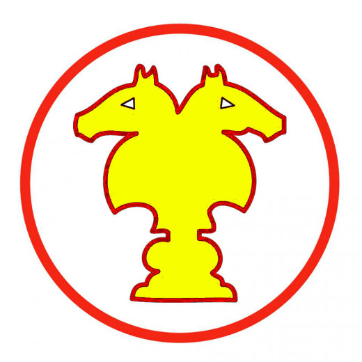 The badge of the Avacal Games Guild, a group of SCA gaming enthusiasts with in the Principality of Avacal.