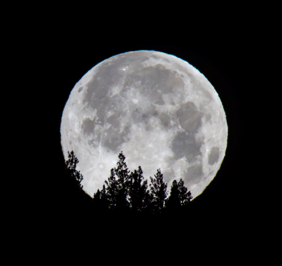 Full moon (super moon) over Copper Mountain in Colorado. 