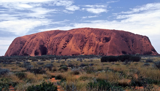 Uluru/Ayers Rock, Northern Territory, Australia. Large sandstone  rook formation.