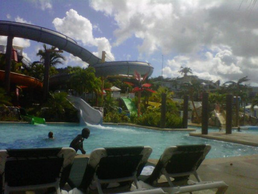 My son at the water park at Beaches, Ocho Rios/Boscobel 