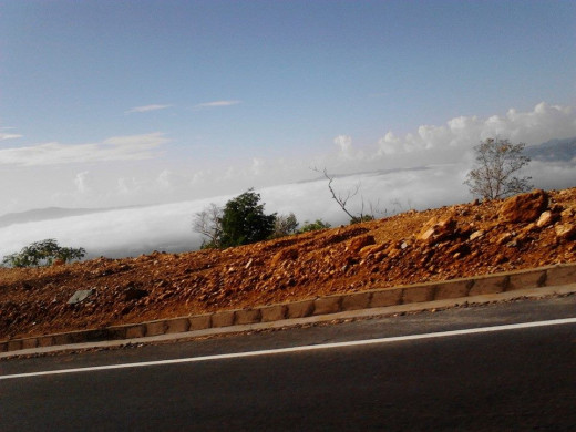 A  view from the newly built East to West highway, Jamaica, which boasts some beautiful scenery. 