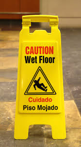 Warning of wet floors