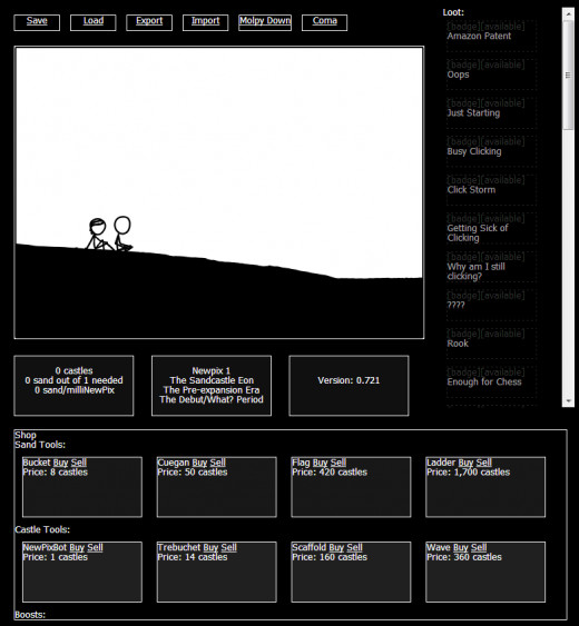 Sandcastle Builder game: a glimpse...