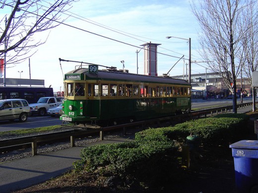 Streetcar on the Seattle Waterfront January 2005