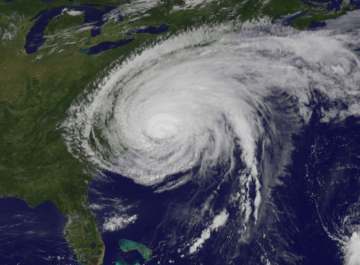 Hurricane Irene hitting the East Coast