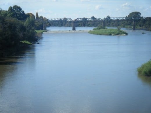 The Vaal River at Orkney - border between the North West Province and the Orange Free State