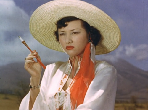 Hideko Takamine as the silly but lovable Lily Carmen in Kinoshita's Carmen Comes Home (1951)