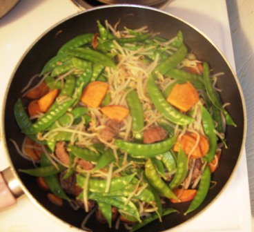 snow pea and beef