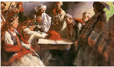 Zrekowiny the binding of hands by  Włodzimierz Tetmajer