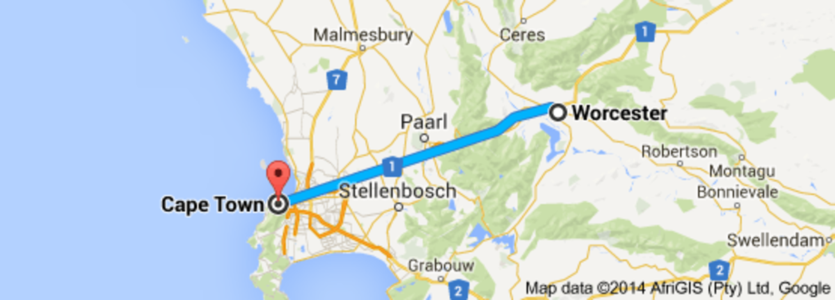 Another one and a half hour from Worcester to Cape Town! 