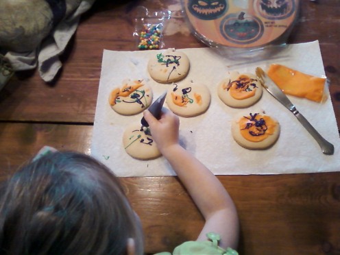 4) Add your very own choice of candy toppings to your cookies.