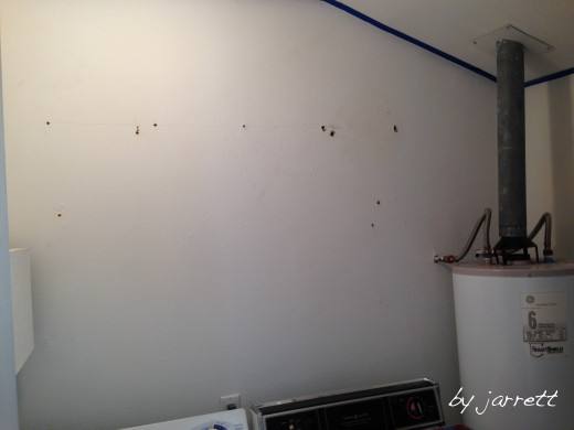 The space was cleared and the walls prepped for painting.