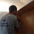 My husband finishing the cabinet installation My husband finishing the cabinet installation